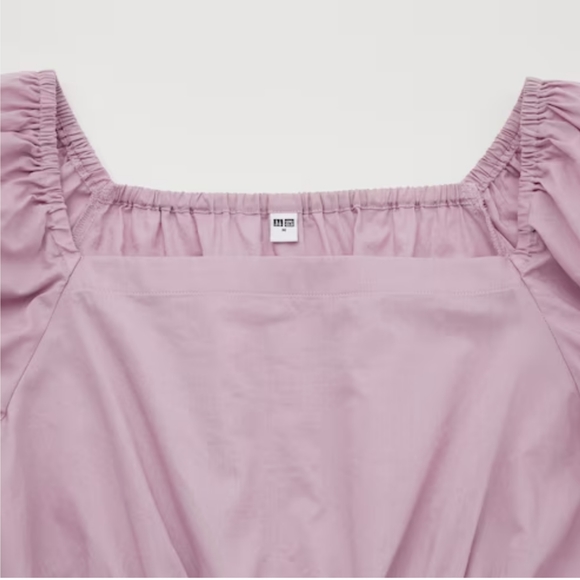 Uniqlo Cotton Cropped Short Sleeve Blouse NWT - Picture 2 of 9